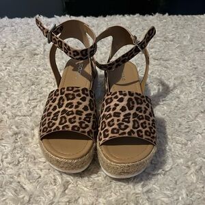 Cheetah Print platform sandals